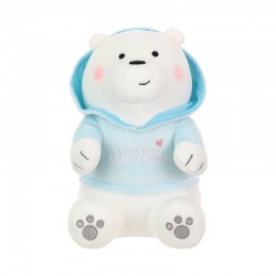 We Bare Bears Plush Toy With Hoodie(Ice-Bear)