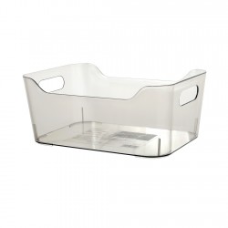 Transparent Series Plastic Storage Bin (S)(Transparent Gray)