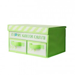 Θήκη Υφασμάτινη με Συρταράκια I Love Earth Πράσινο
