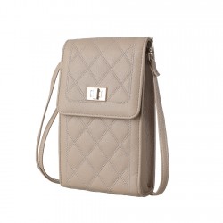 Diamond Lattice Pattern Quilted Crossbody Phone Bag with...