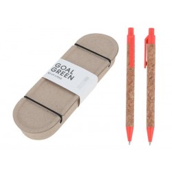 Paper Pulp Box Corkwood-barrel Ballpoint Pen (4 Pack)...