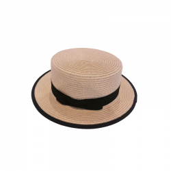 Family Style Adults’ Hemming Straw Boater Hat(Pink)