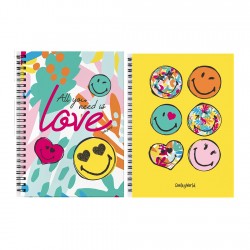 Τετράδιο Σπιράλ Β5 64 Φύλλα SmileyWorld