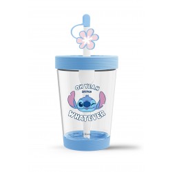 Ποτήρι Πλαστικό με Καλαμάκι 535ml Stitch
