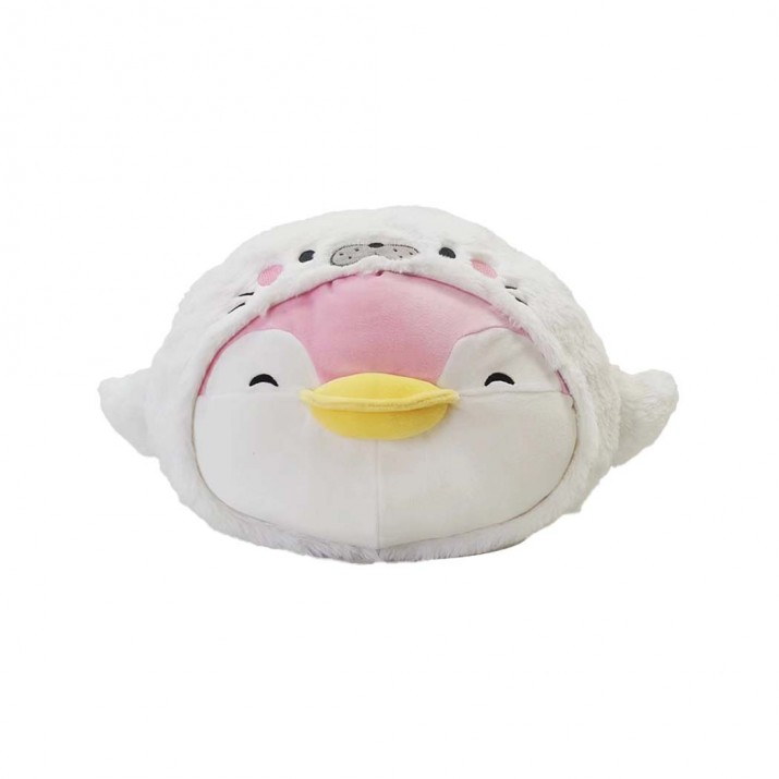 13in. Ocean Penguin Head-Shape Pillow(Pink Pendy)