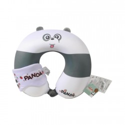We Bare Bears Collection Neck Pillow with Sleep Mask (Panda)