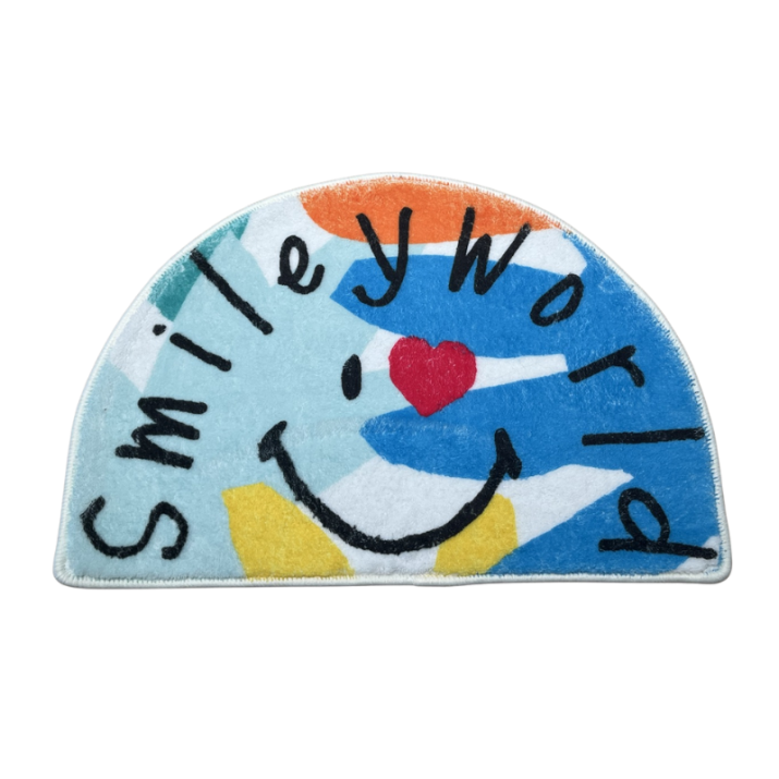 SmileyWorld Collection Semicircle Floor Mat(Blue)