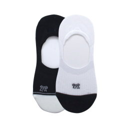 Girl Bow No-Show Socks (2 Pairs)(Black)