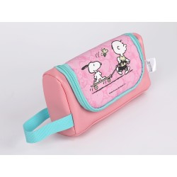 Κασετίνα με Χερούλι Snoopy Ροζ