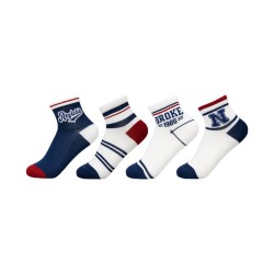 Kids' Athletic Socks in Blue Accents (2 Pairs, Age 9-12)