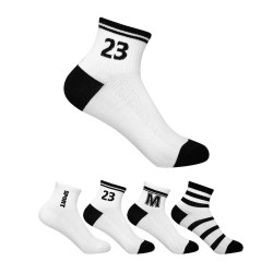 Kids' Athletic Socks in Black Accents (2 Pairs, Age 9-12)