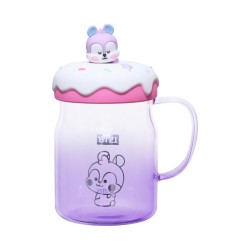 Κούπα Γυάλινη με Καπάκι και Διακόσμηση BT21 BABY 640 ml MANG