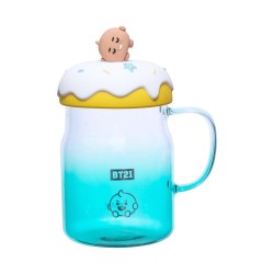 Κούπα Γυάλινη με Καπάκι και Διακόσμηση BT21 BABY 640 ml...