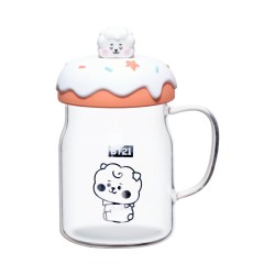Κούπα Γυάλινη με Καπάκι και Διακόσμηση BT21 BABY 640 ml RJ