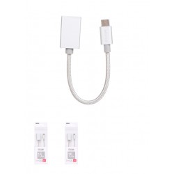 Υφασμάτινο Πλεκτό OTG Micro USB Καλώδιο - 2.1Α (Ασημί)
