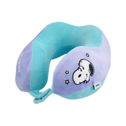 Μαξιλάρι Αυχένα Memory Foam Snoopy Μπλε Μοβ