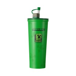 Minecraft Double Wall Steel Bottle with Straw 650mL (Green)