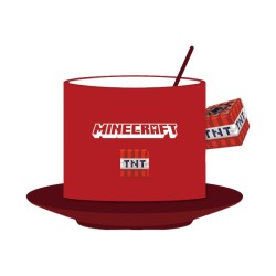 Κούπα Κεραμική Minecraft με Σουβέρ 350ml Κόκκινη