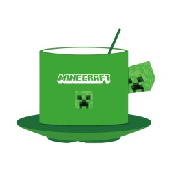 Κούπα Κεραμική Minecraft με Σουβέρ 350ml Πράσινη