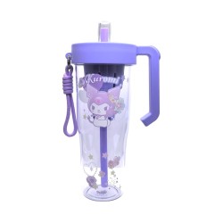 Kuromi Series Plastic Bottle with Handle & Straw 1250mL