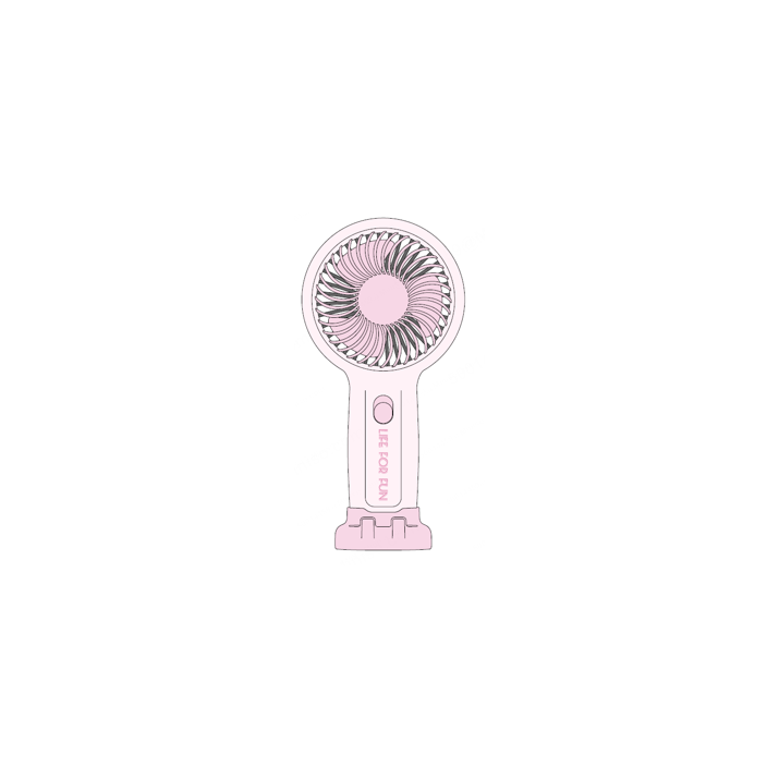 Solid Color Battery-Operated Fan with Stand (Pink)
