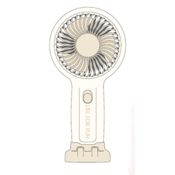 Solid Color Battery-Operated Fan with Stand (Yellow)
