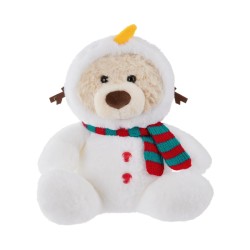Λούτρινο Gift Bear 25cm Με Στολή Χιονάνθρωπου Καθιστό