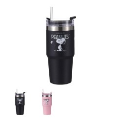 Μπουκάλι Ανοξείδωτο Peanuts με καλαμάκι 490mL