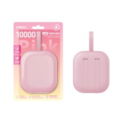 Power Bank Mini Berry 10000mAh με Καλώδιο Model: X-001 Ροζ