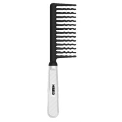 Classic Black White Series Hair Comb with Wave Shape Teeth