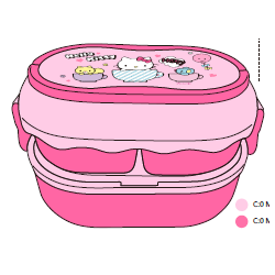 Hello Kitty Δοχείο φαγητού double layer με χερούλι 1600ml