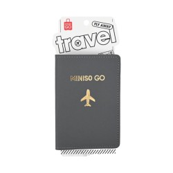 Miniso Go Series Θήκη Διαβατηρίου PU Σκούρο Γκρι