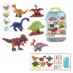 Suitcase Modeling Clay Set Series (12 Colors)(Dinosaur)