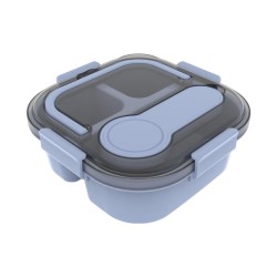 Solid Color Handle Lunch Box 1200mL(Blue)