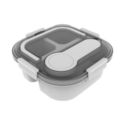 Δοχείο Φαγητού με Χερούλι Μονόχρωμο 1200ml Γκρι