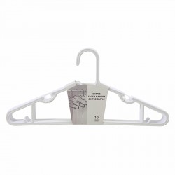 Simple Cloth Hanger 10 Counts(White)