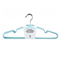 Simple Anti-slip Cloth Hanger 10 Counts (blue)
