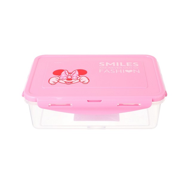 Disney 100 Years Minnie Plastic Food Container with Sealing Clip 1000ml