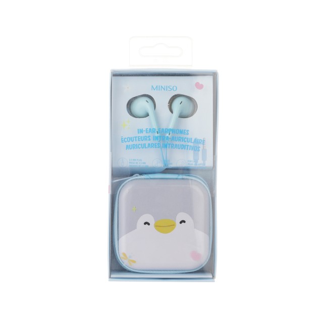 Headphones Lice Wired with Case Square Penguin