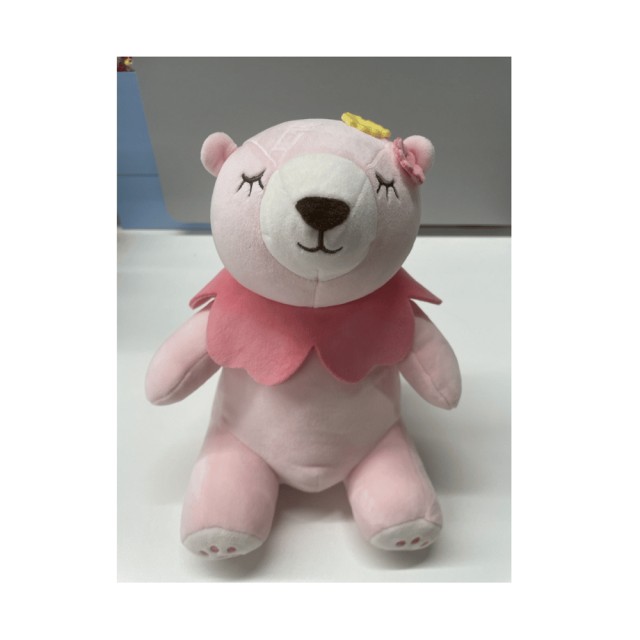Teddy Bear with Pink Flower 26cm