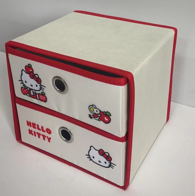 Hello Kitty Textile Organization Box with Drawers