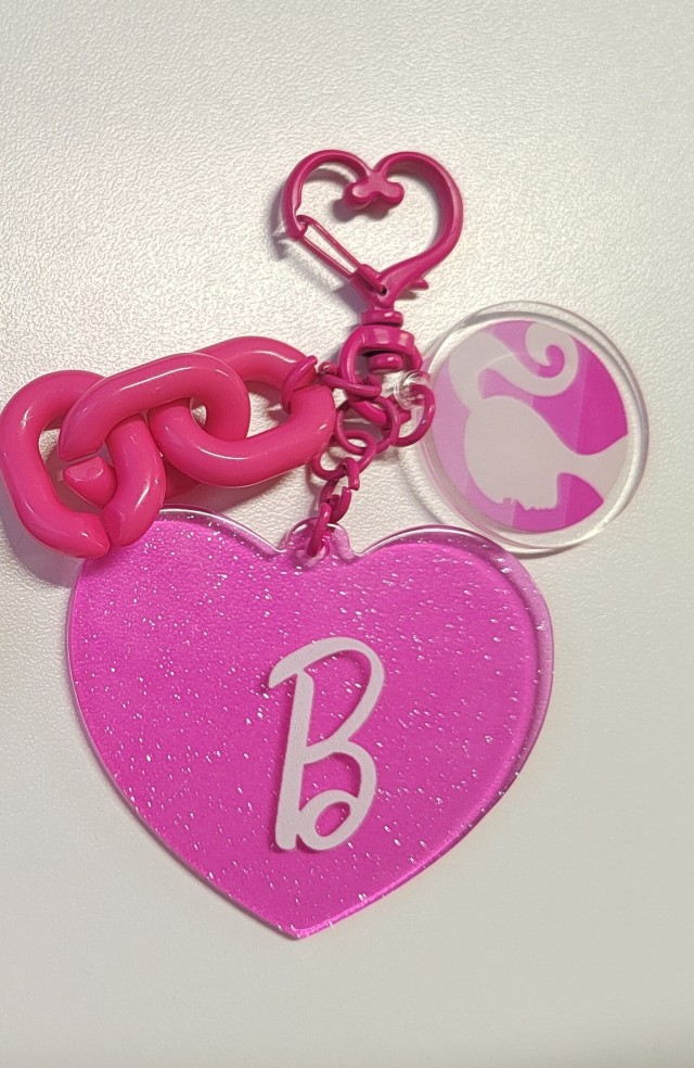 Barbie Heart Shape Glitter Keychain