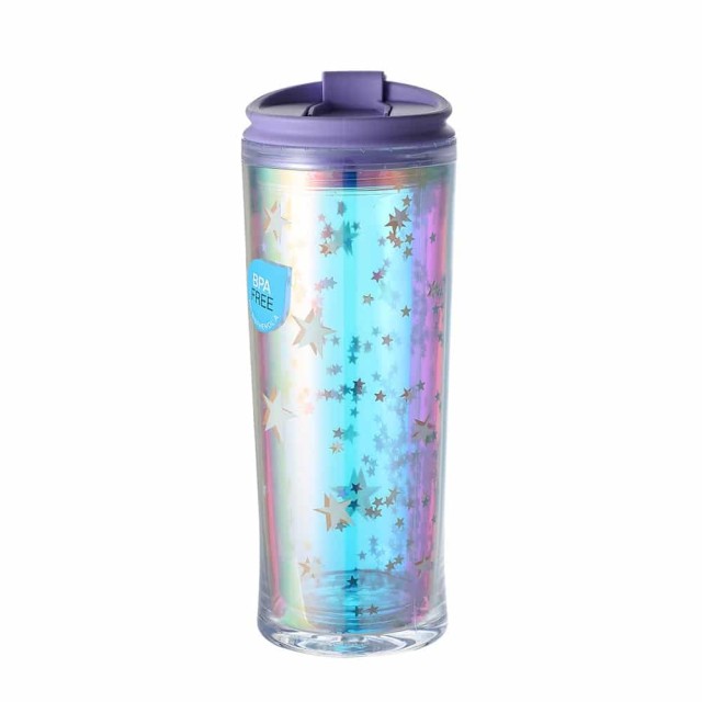 Plastic Cup with Lid and Stars 385ml
