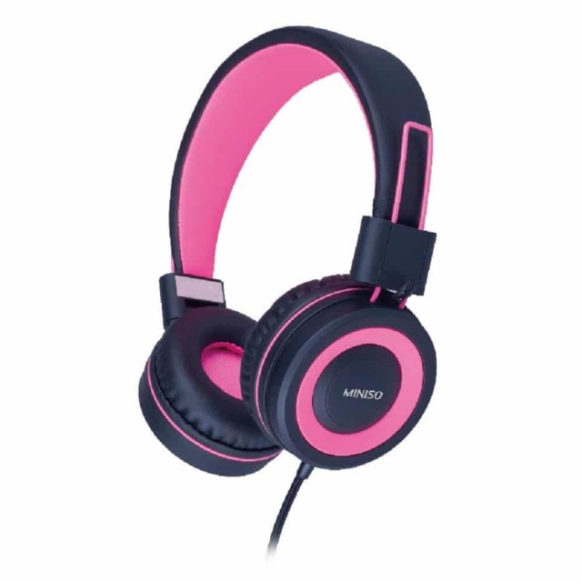 Ακουστικά Κεφαλής Ενσύρματα Αναδιπλούμενα Δίχρωμα Ροζ-Μαύρο