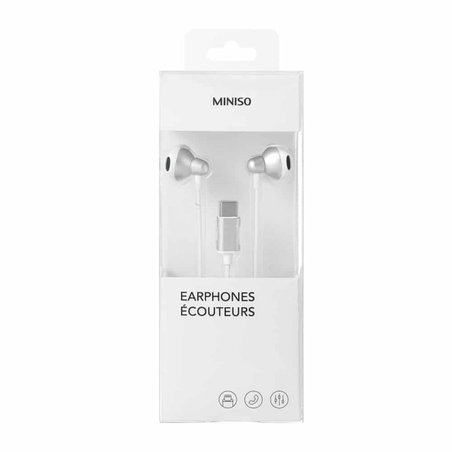 Ενσύρματα Ακουστικά Ψείρες Με Βύσμα Type-C Λευκό
