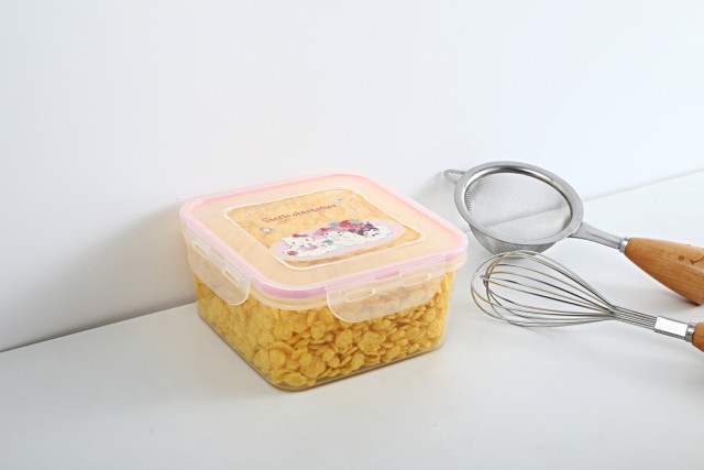 Food Container Plastic with Sealing Clip 825ml Sanrio