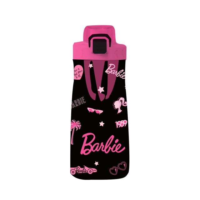 Μπουκάλι Πλαστικό με Στόμιο Μαύρο Barbie