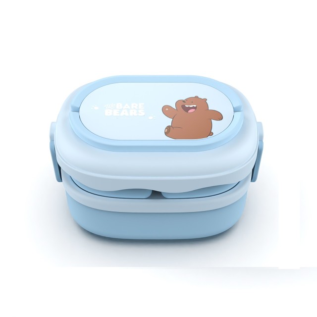 We Bare Bears Grizzly Plastic Double Bowl with Handles