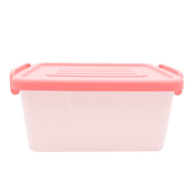 Κουτί Οργάνωσης Πλαστικό με Καπάκι Ροζ