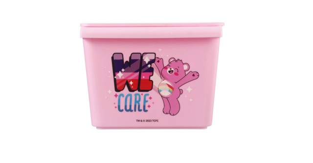 Tabletop Waste Bin with Lid Pink Love Bears